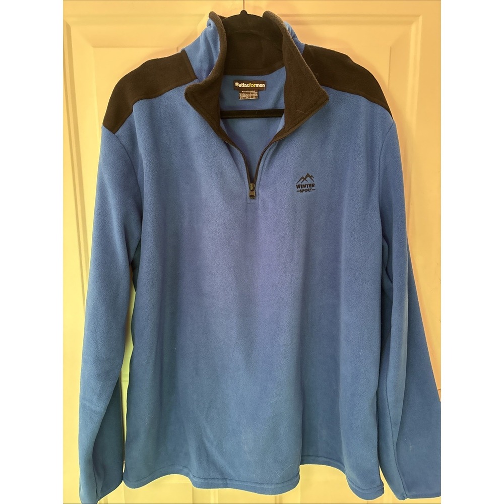 Atlas For Men Winter Sport 1/4 Zip Pull Over Size XL Blue And Black